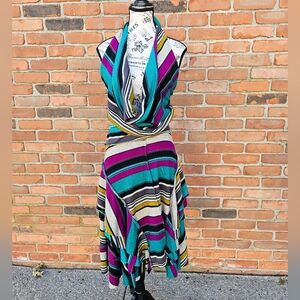 New Double Zero Draped Halter Back Sexy Party Party Dress.